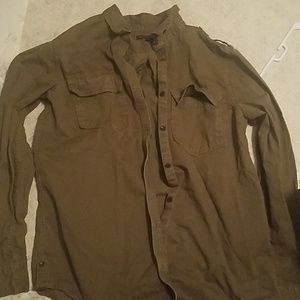 Army Green Banana Republic Collared Shirt
